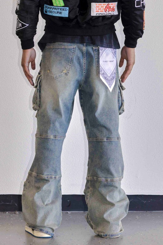 Y2k Utility Cargo Denim Pants