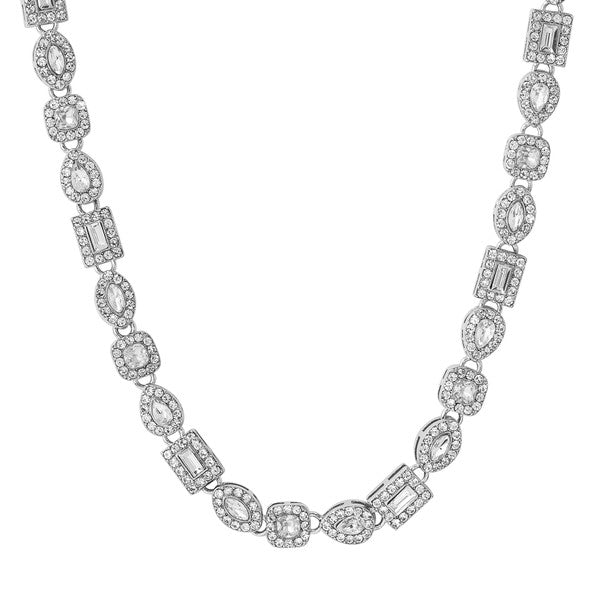 Men's Iced Out 6mm Mixed Stone Cluster Chain Necklv