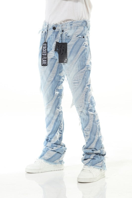 Double Layered Cut And Sewn Stack Flare