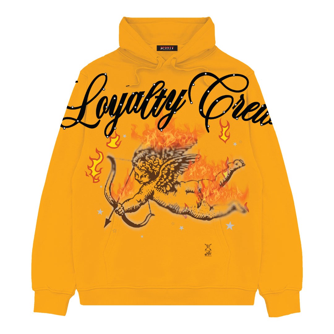 Relaxed fit hooded fleece sweatshirt