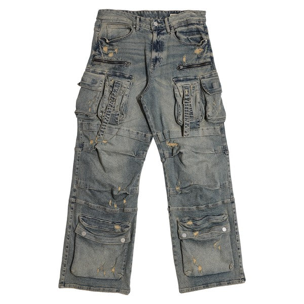 Y2k Utility Cargo Denim Pants