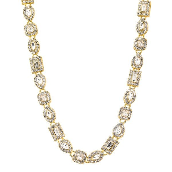 Men's Iced Out 6mm Mixed Stone Cluster Chain Necklv