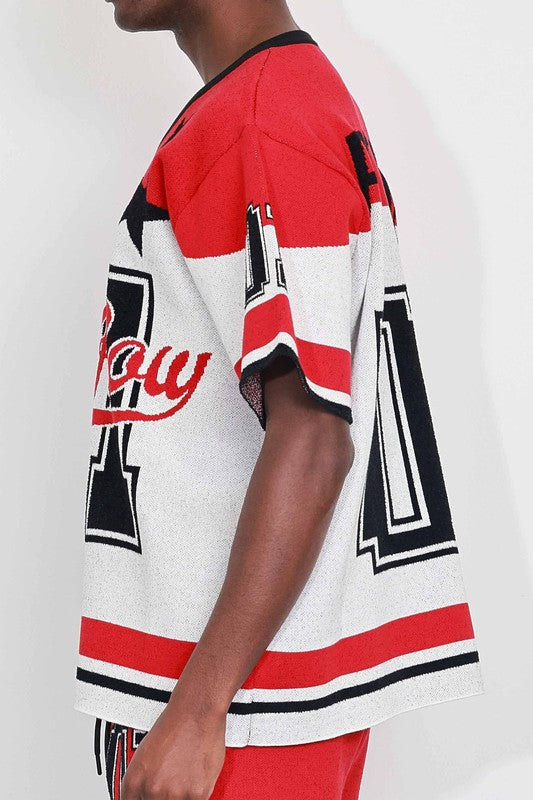 Star Varsity Jacquard Knit Tee