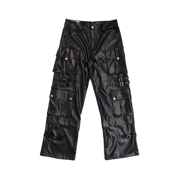 Pu Y2k Utility Cargo Pants