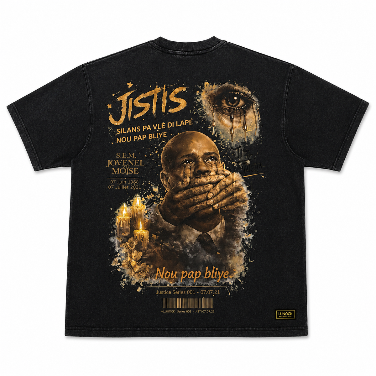 Justice Series 001 – Jovenel Moïse Memorial Vintage Oversized T-Shirt
