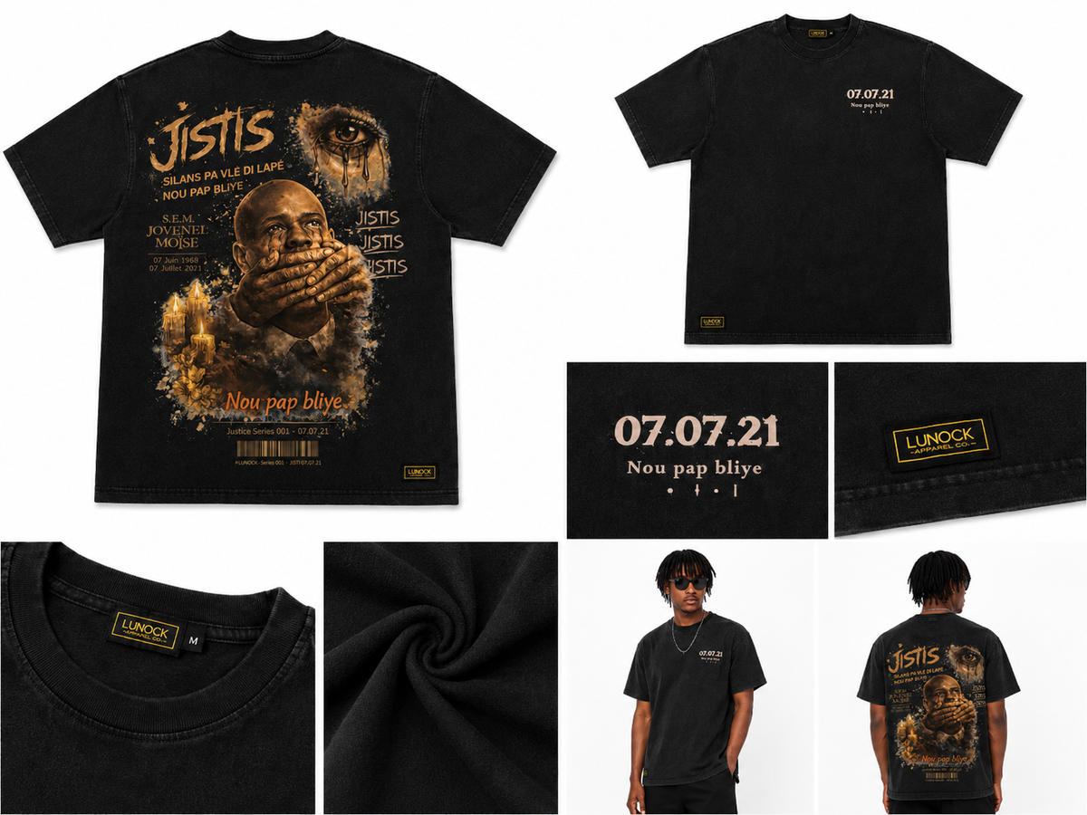 Justice Series 001 – Jovenel Moïse Memorial Vintage Oversized T-Shirt