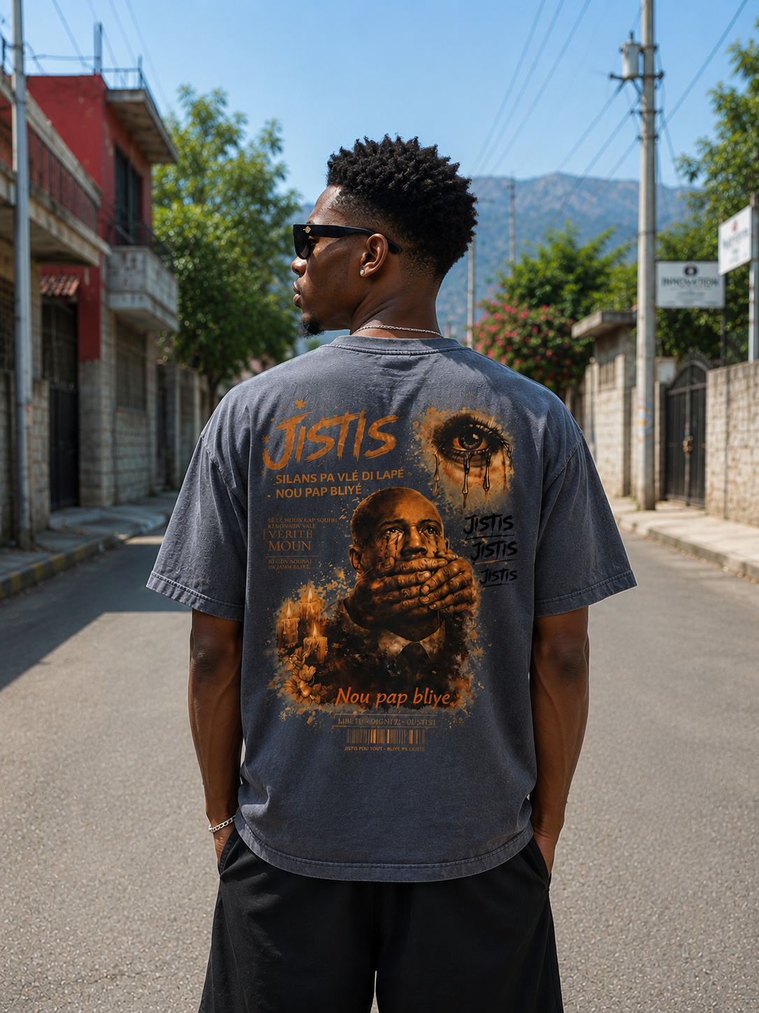 Justice Series 001 – Jovenel Moïse Memorial Vintage Oversized T-Shirt