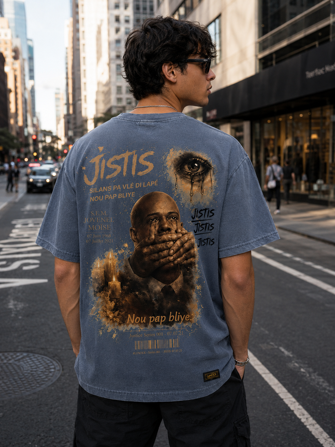 Justice Series 001 – Jovenel Moïse Memorial Vintage Oversized T-Shirt