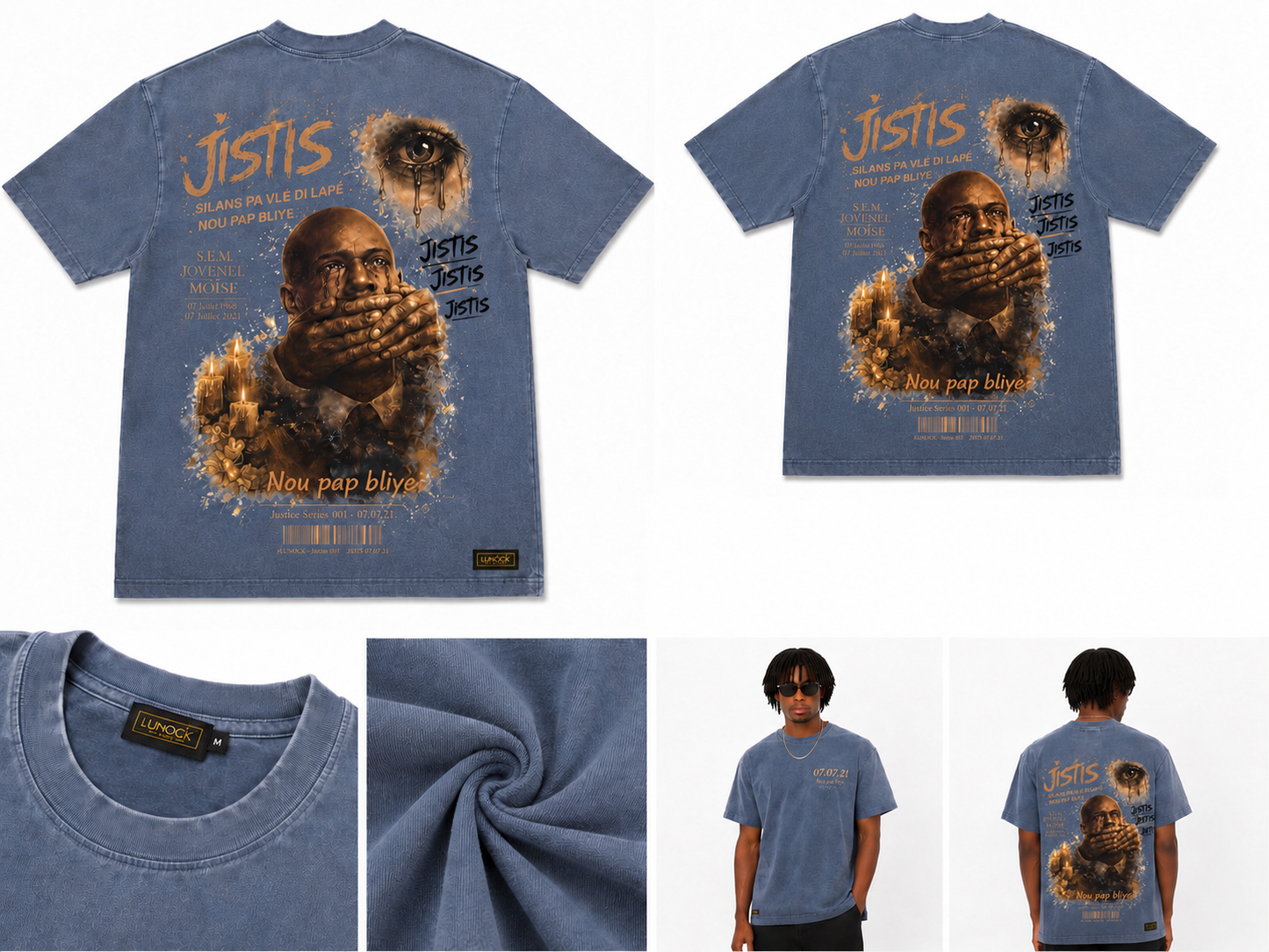 Justice Series 001 – Jovenel Moïse Memorial Vintage Oversized T-Shirt