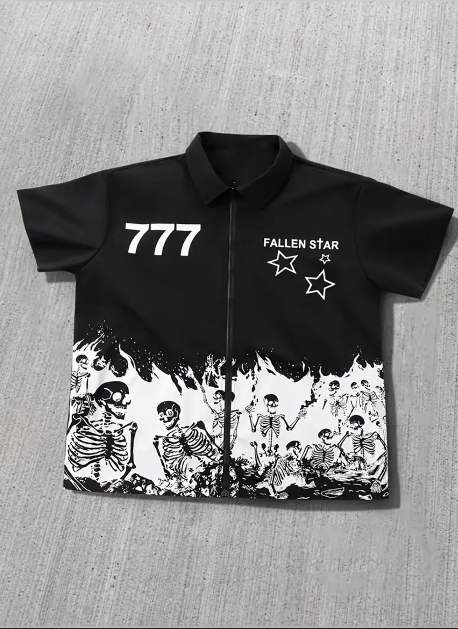 alowin black graphic t-shirt