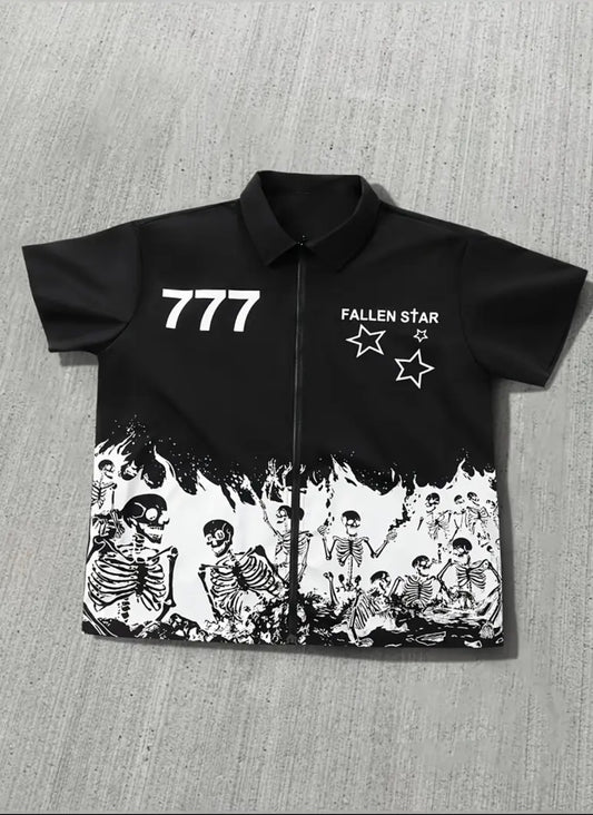 alowin black graphic t-shirt