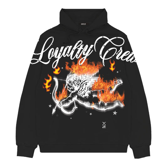 Relaxed fit hooded fleece sweatshirt